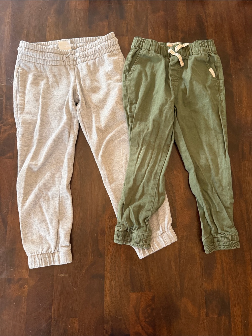 Kids Jogger Pants - Gray and Olive Green